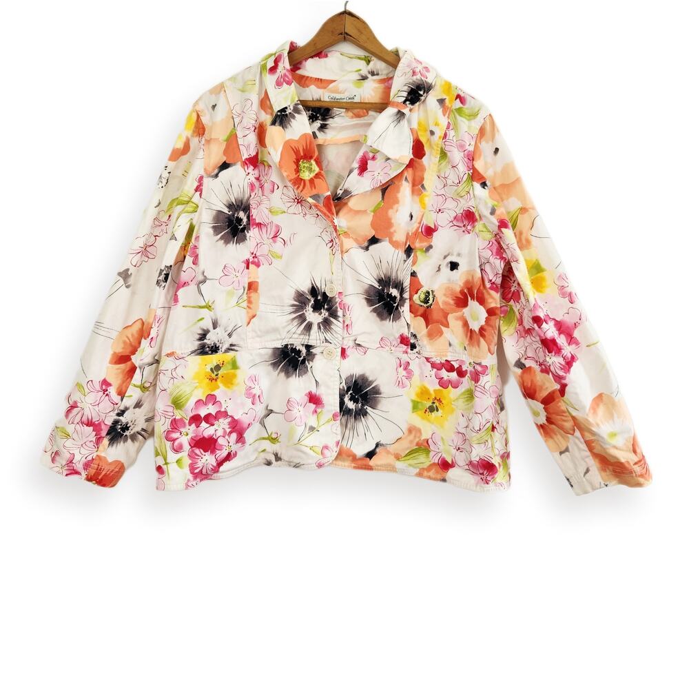 Coldwater Creek Light Floral Blazer Jacket PXL